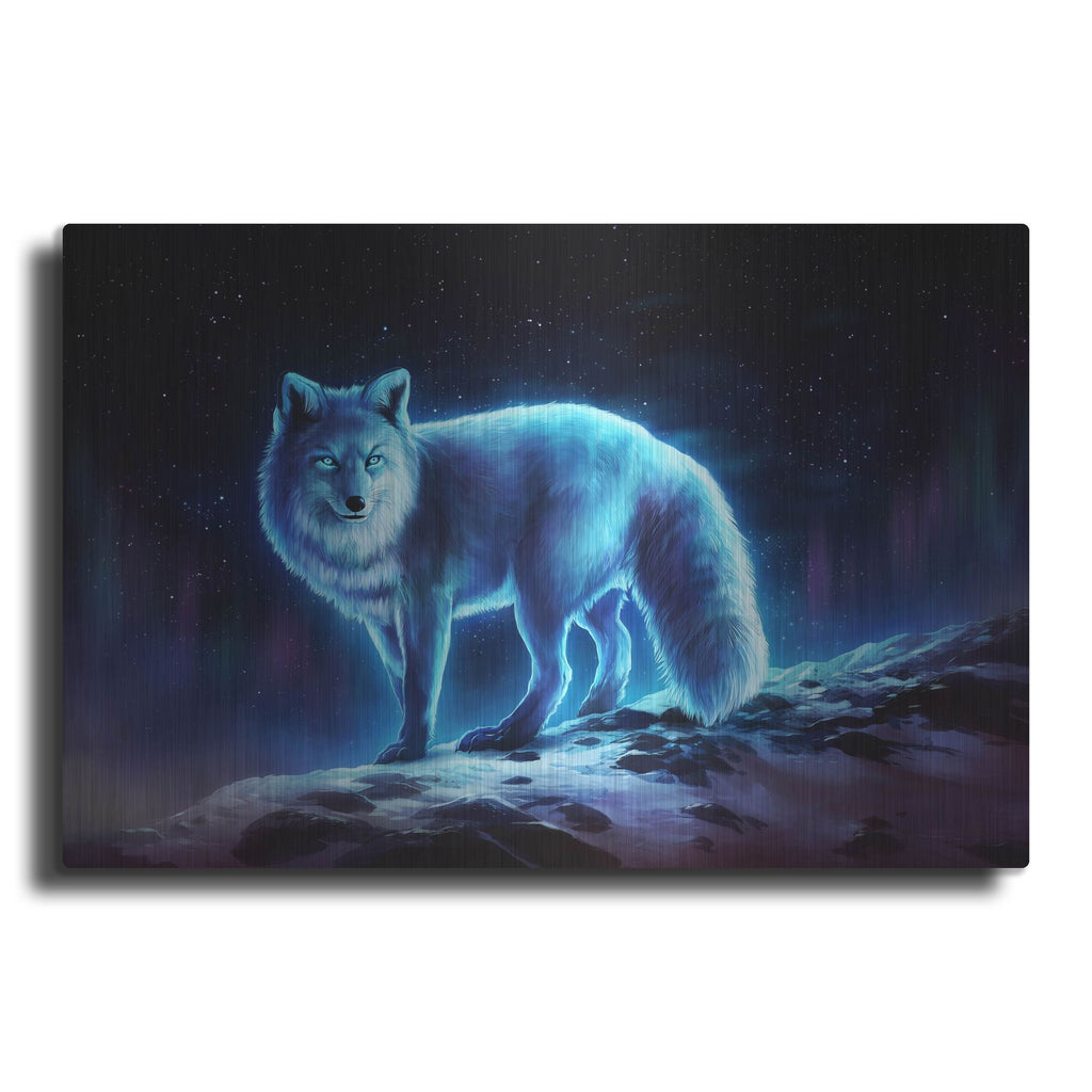 Luxe Metal Art 'Ice Fox' by JoJoesArt, Metal Wall Art