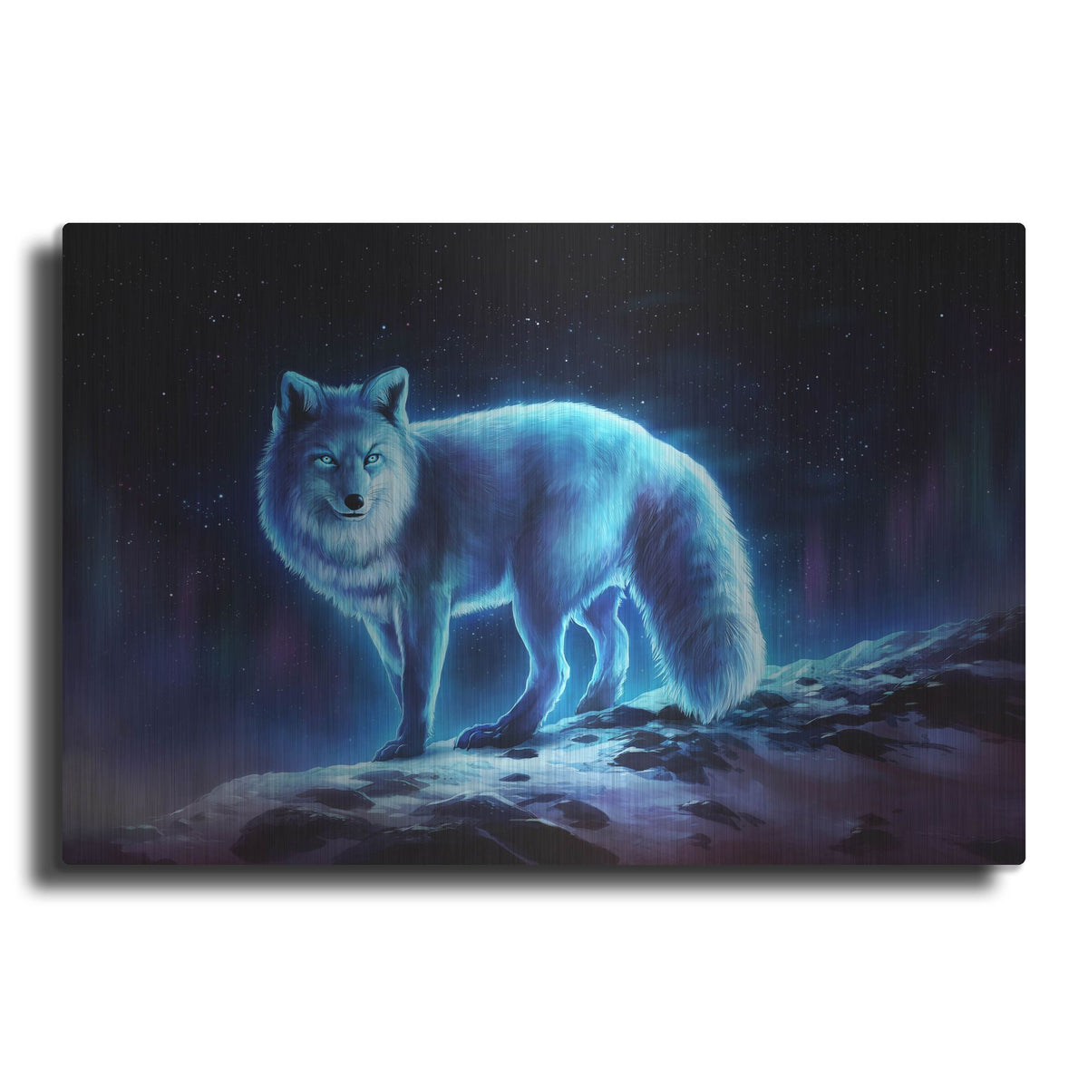 Luxe Metal Art 'Ice Fox' by JoJoesArt, Metal Wall Art