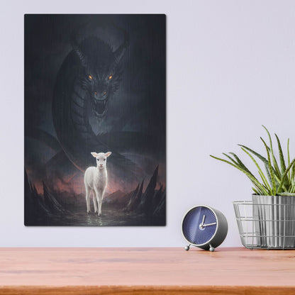 Luxe Metal Art 'Lamm Gottes' by JoJoesArt, Metal Wall Art,12x16