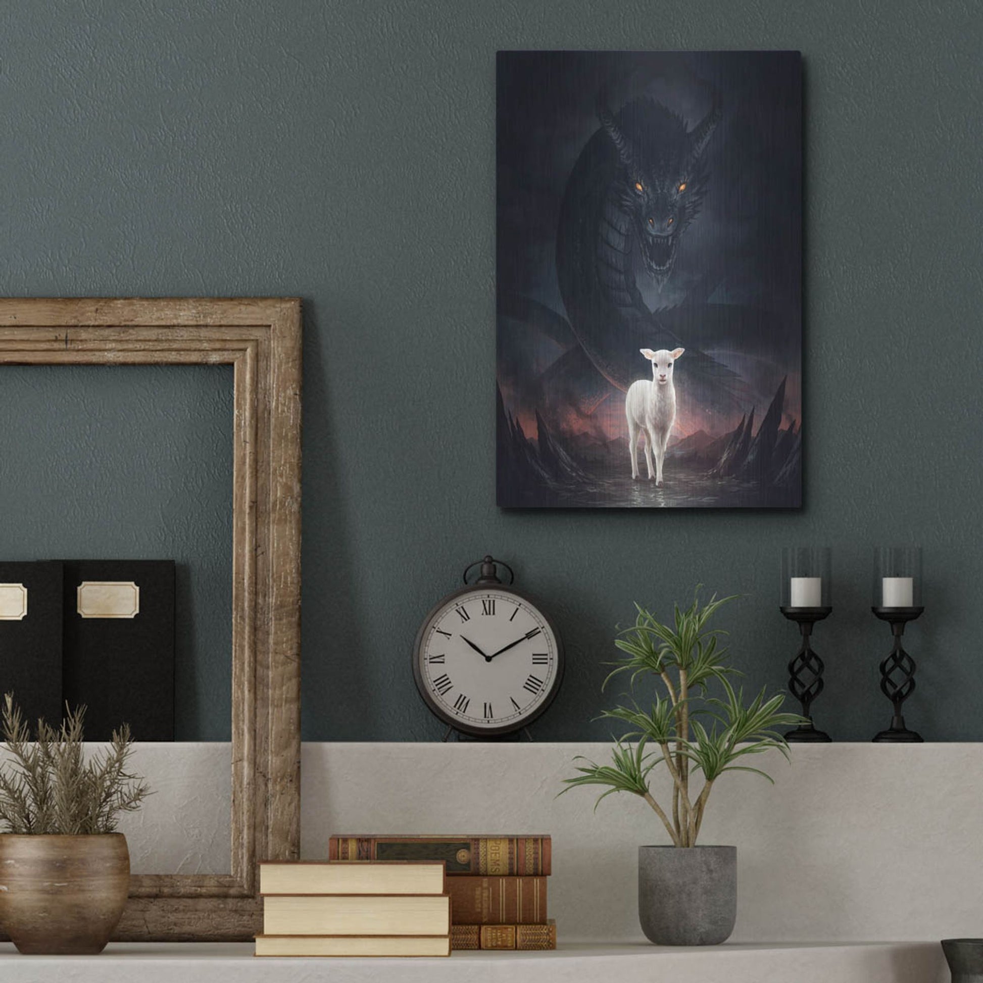 Luxe Metal Art 'Lamm Gottes' by JoJoesArt, Metal Wall Art,12x16
