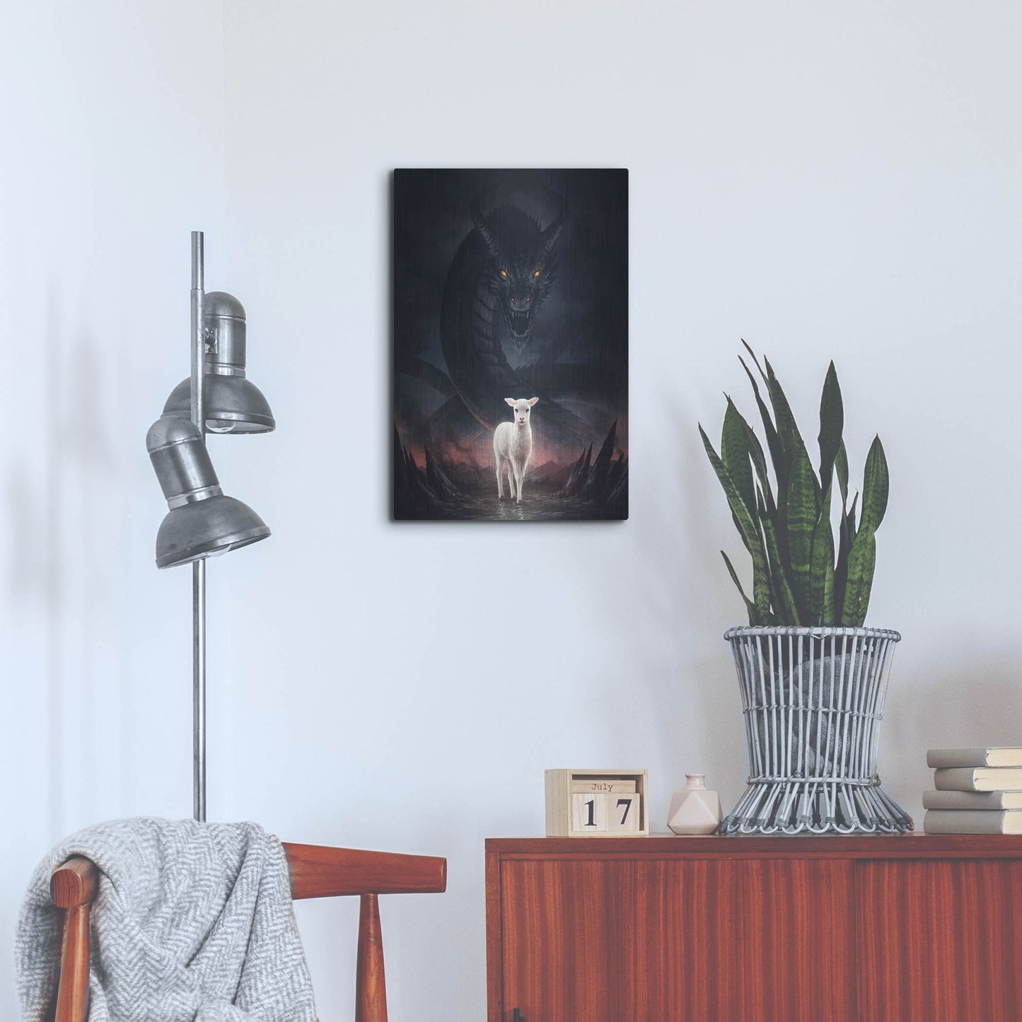 Luxe Metal Art 'Lamm Gottes' by JoJoesArt, Metal Wall Art,16x24