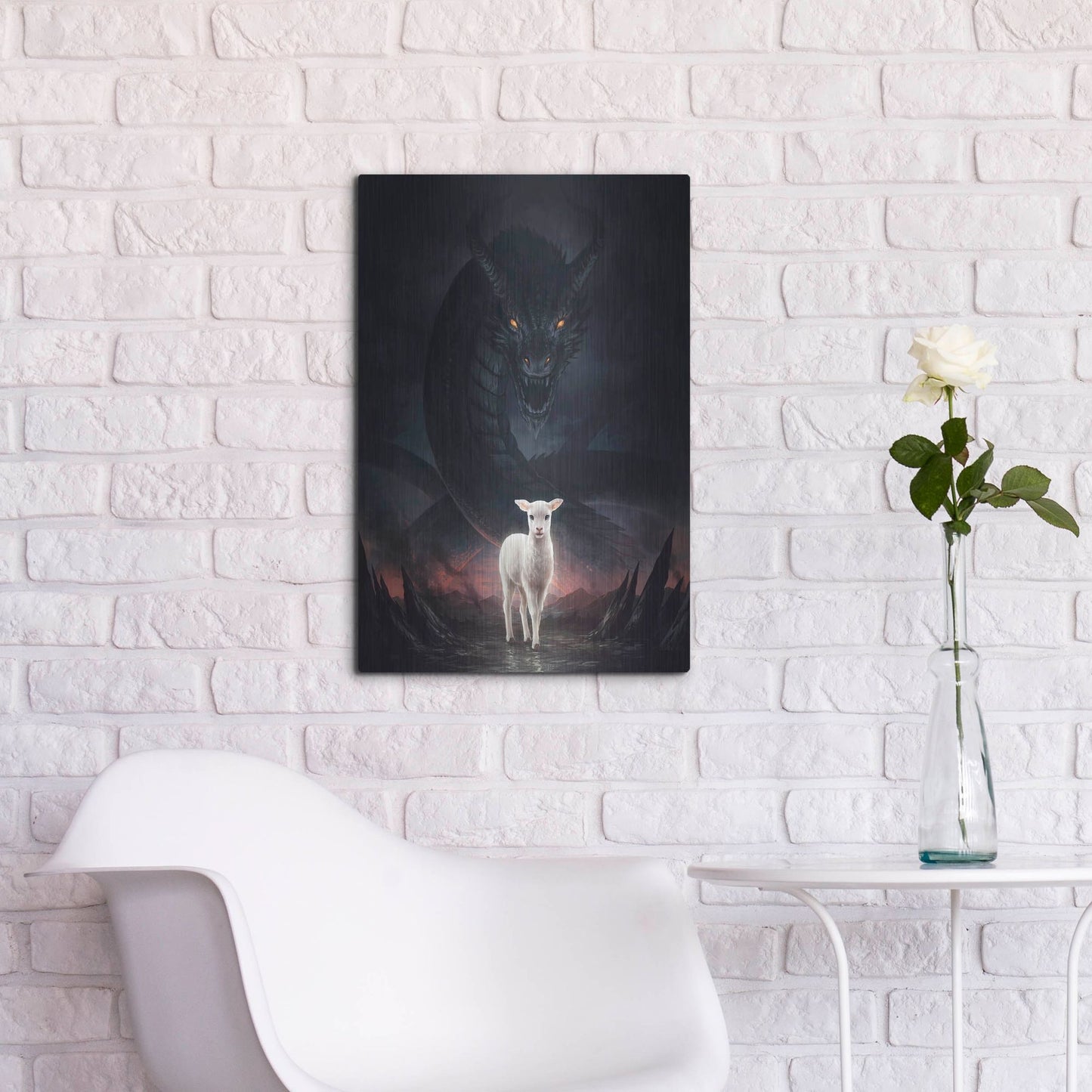 Luxe Metal Art 'Lamm Gottes' by JoJoesArt, Metal Wall Art,16x24