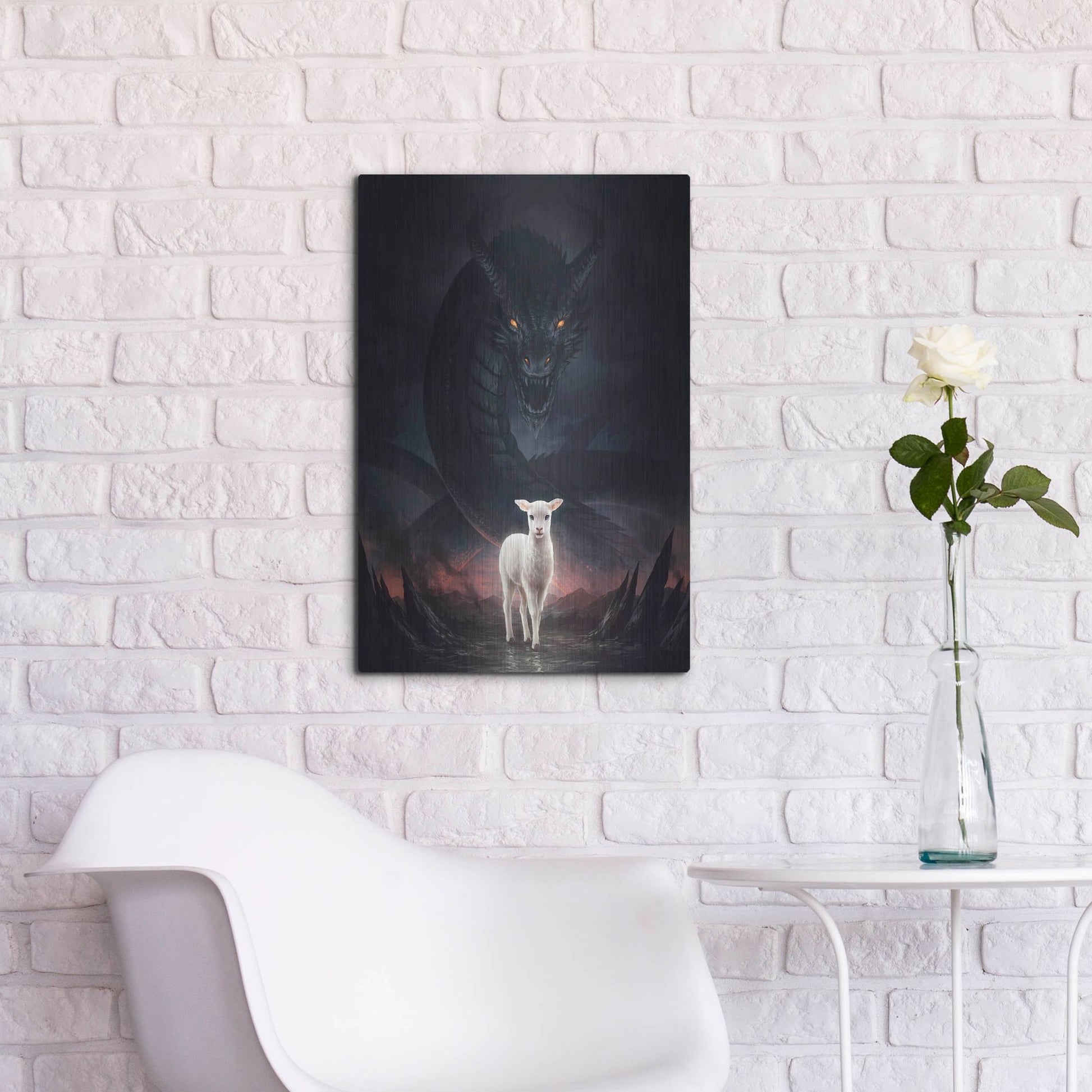 Luxe Metal Art 'Lamm Gottes' by JoJoesArt, Metal Wall Art,16x24