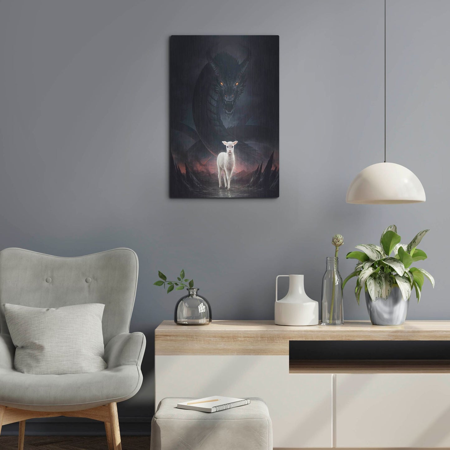 Luxe Metal Art 'Lamm Gottes' by JoJoesArt, Metal Wall Art,16x24