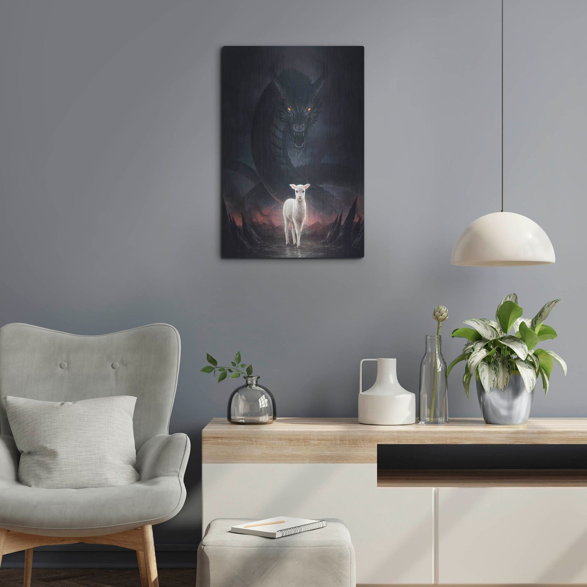 Luxe Metal Art 'Lamm Gottes' by JoJoesArt, Metal Wall Art,16x24