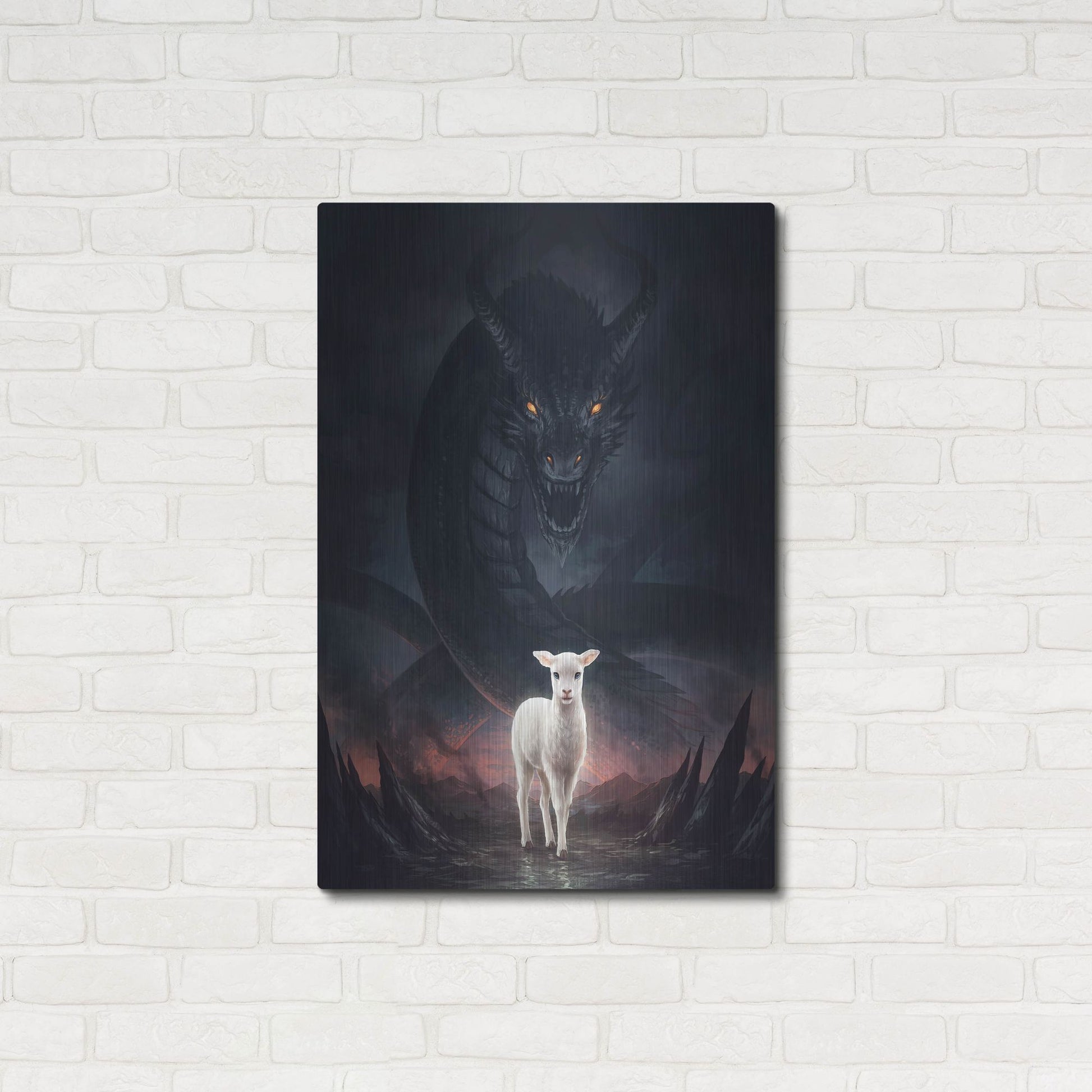 Luxe Metal Art 'Lamm Gottes' by JoJoesArt, Metal Wall Art,24x36
