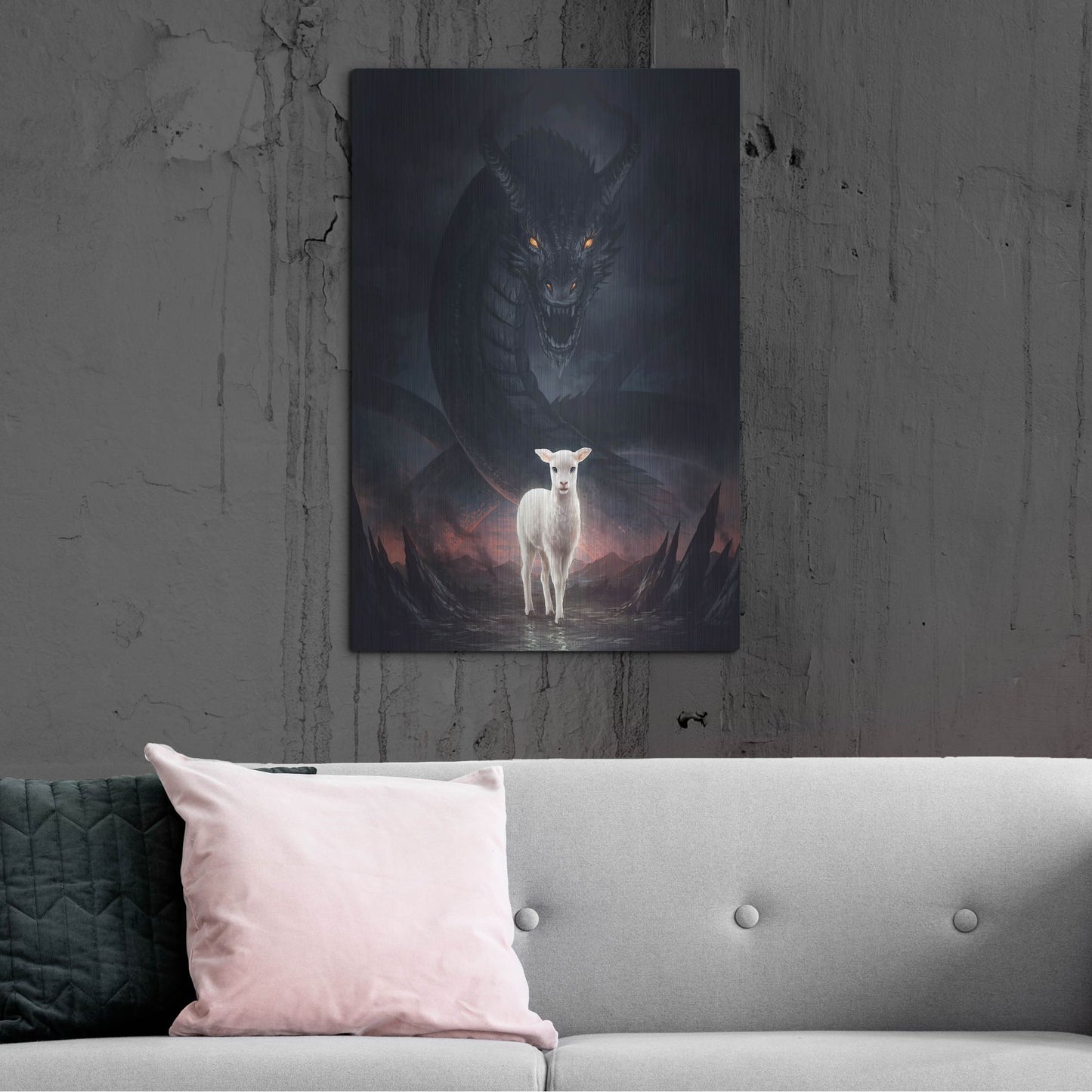 Luxe Metal Art 'Lamm Gottes' by JoJoesArt, Metal Wall Art,24x36