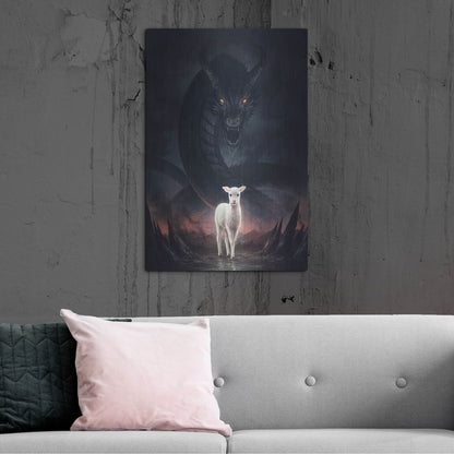 Luxe Metal Art 'Lamm Gottes' by JoJoesArt, Metal Wall Art,24x36