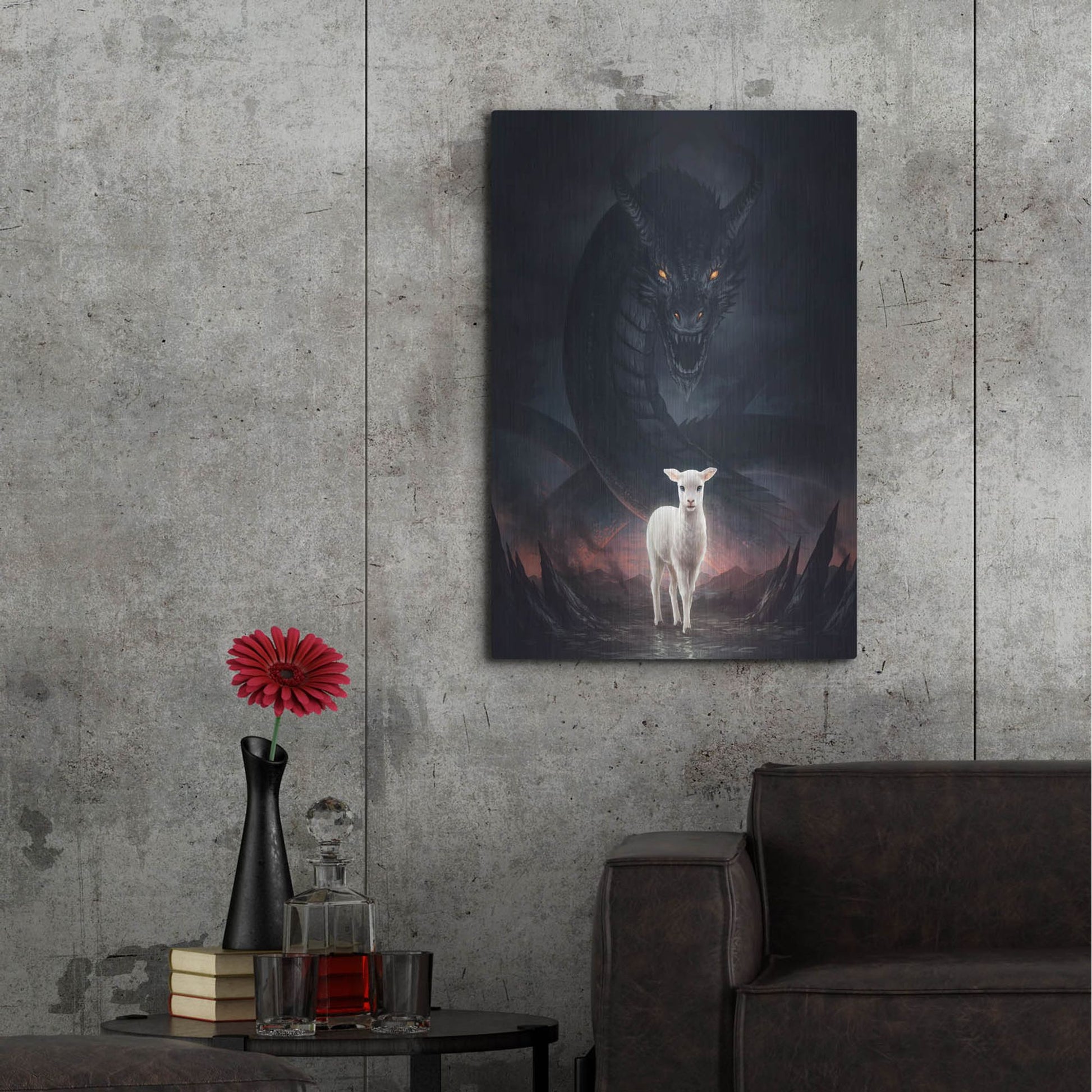 Luxe Metal Art 'Lamm Gottes' by JoJoesArt, Metal Wall Art,24x36