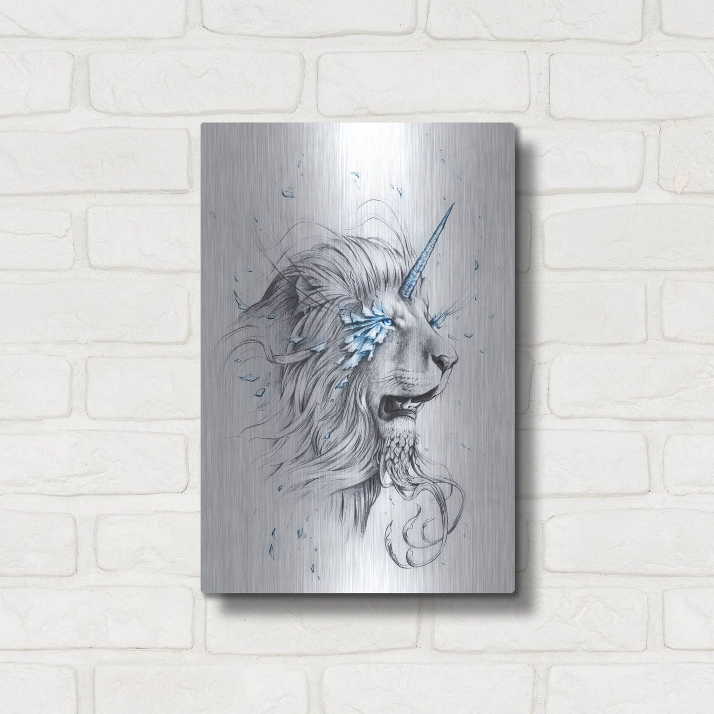 Luxe Metal Art 'Lion Soul' by JoJoesArt, Metal Wall Art,12x16