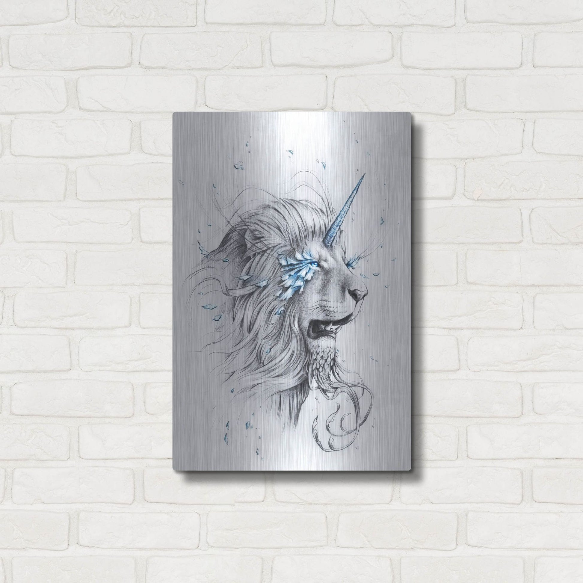Luxe Metal Art 'Lion Soul' by JoJoesArt, Metal Wall Art,16x24