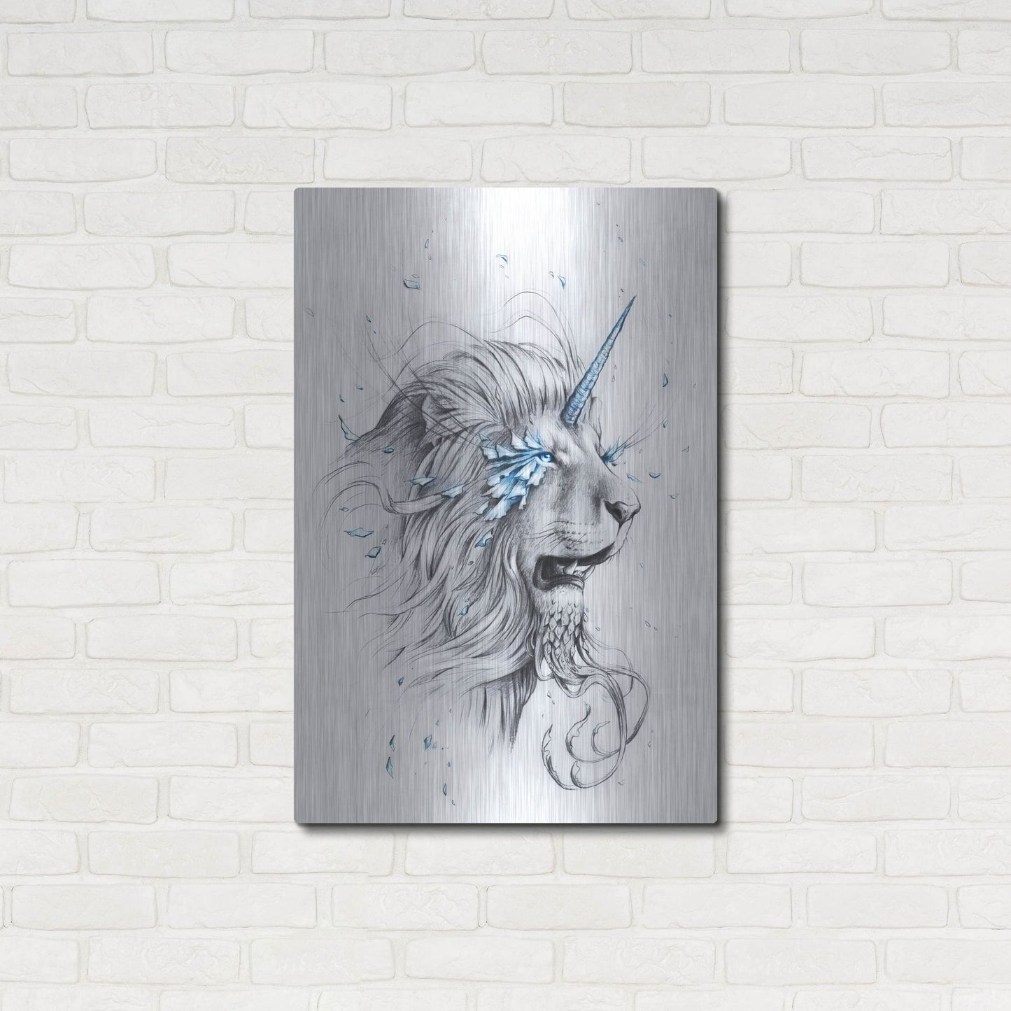 Luxe Metal Art 'Lion Soul' by JoJoesArt, Metal Wall Art,24x36