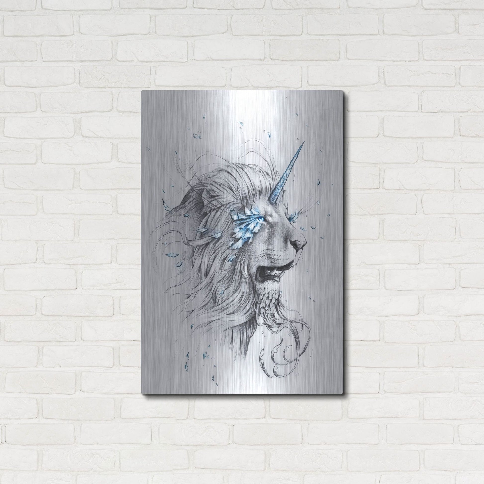 Luxe Metal Art 'Lion Soul' by JoJoesArt, Metal Wall Art,24x36