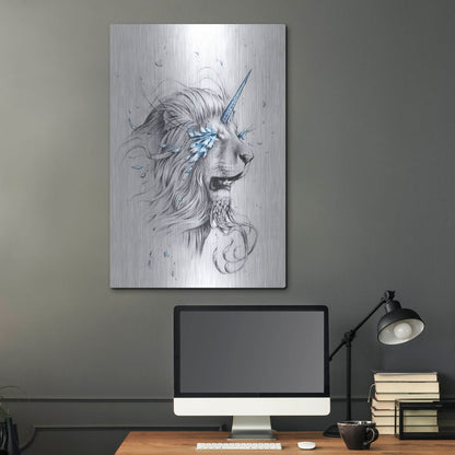 Luxe Metal Art 'Lion Soul' by JoJoesArt, Metal Wall Art,24x36