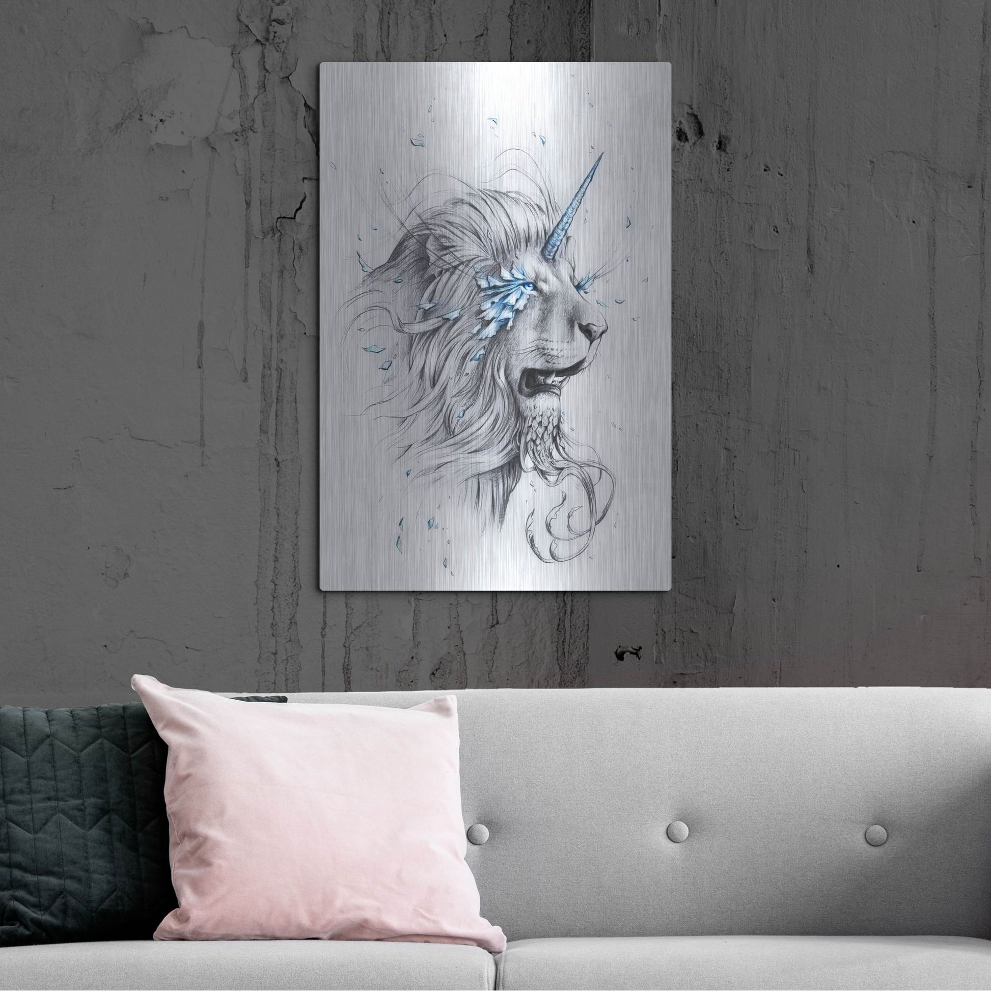 Luxe Metal Art 'Lion Soul' by JoJoesArt, Metal Wall Art,24x36