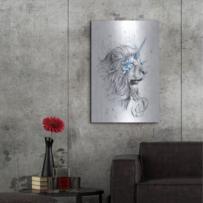 Luxe Metal Art 'Lion Soul' by JoJoesArt, Metal Wall Art,24x36
