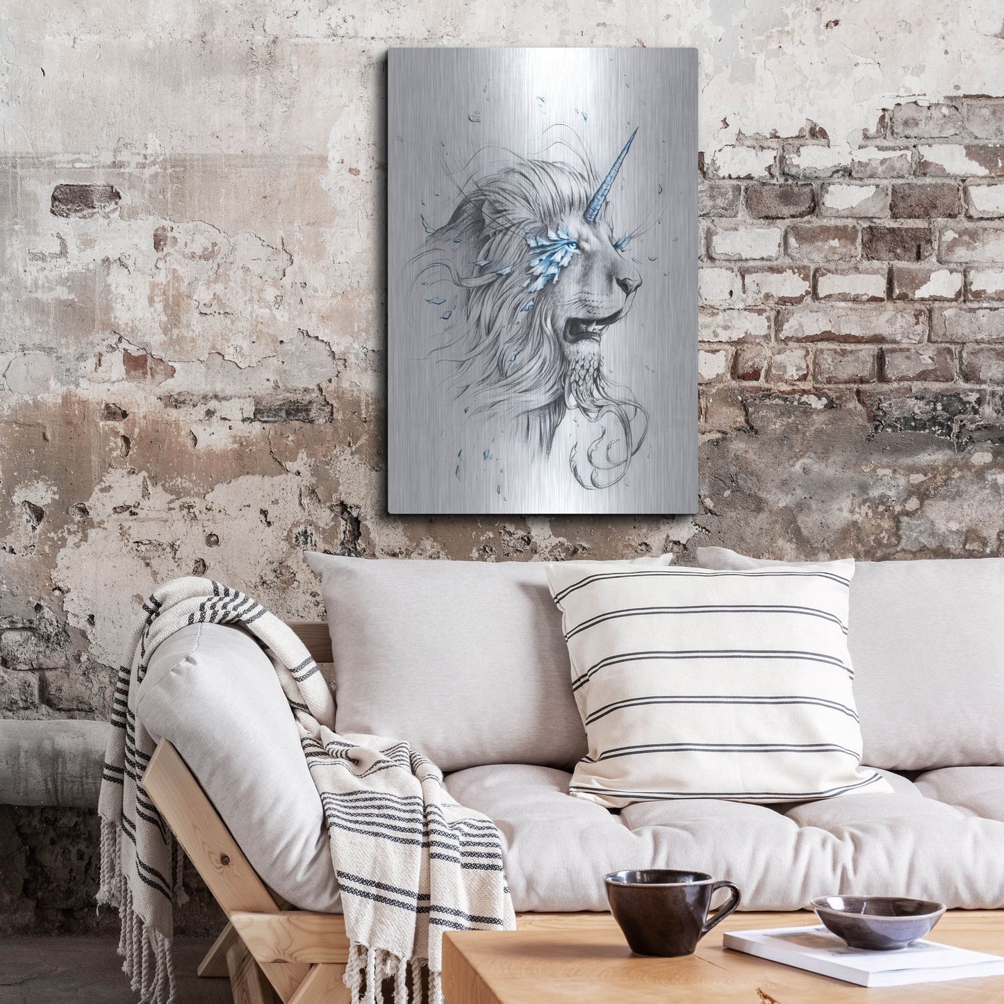 Luxe Metal Art 'Lion Soul' by JoJoesArt, Metal Wall Art,24x36