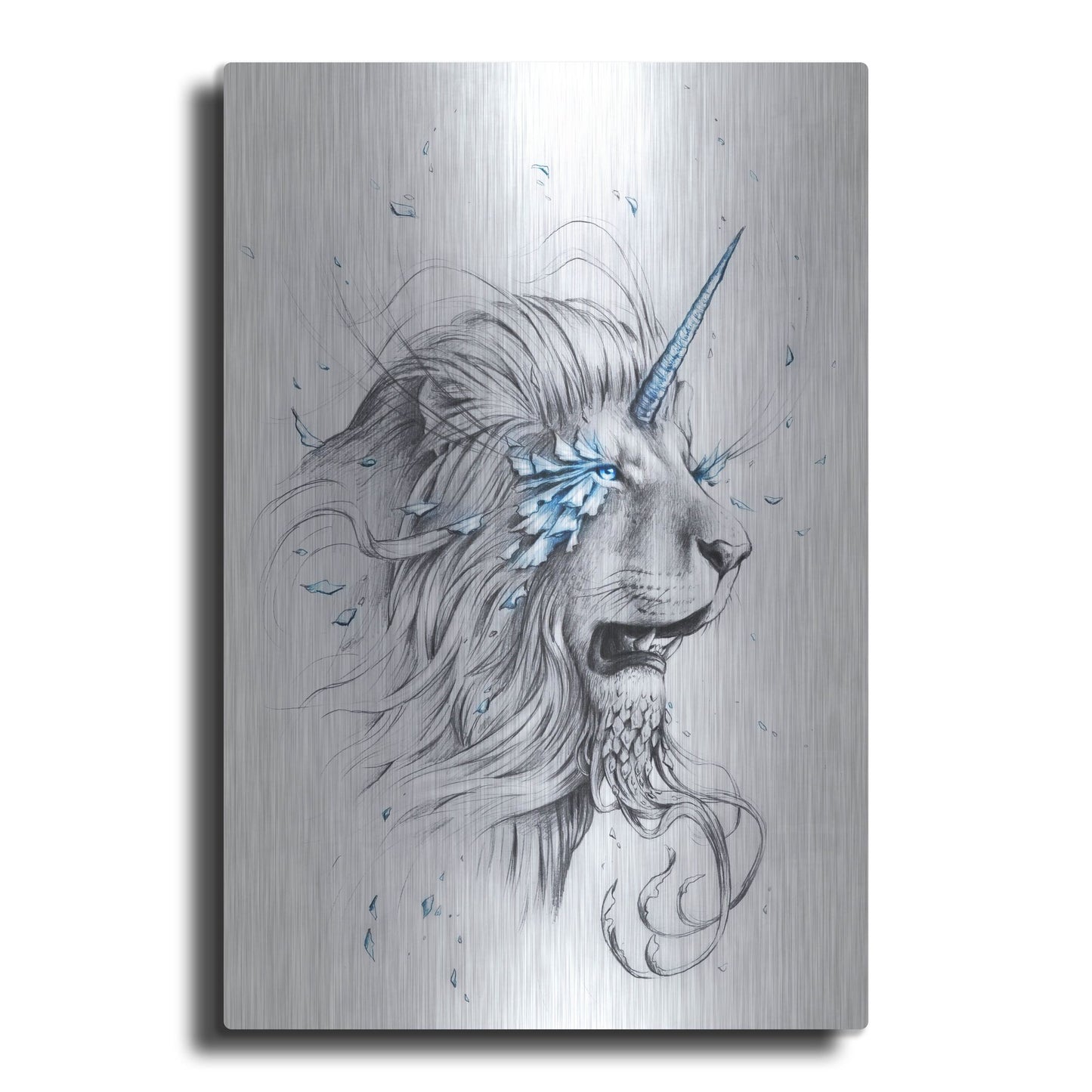 Luxe Metal Art 'Lion Soul' by JoJoesArt, Metal Wall Art