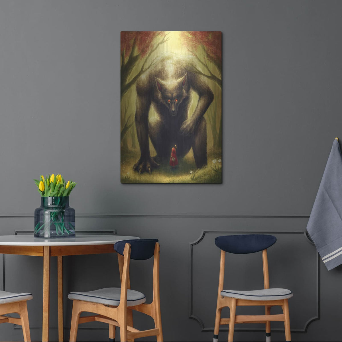 'Little Red Riding Hood' by JoJoes Art – Metal Wall Art, 24x36 room view