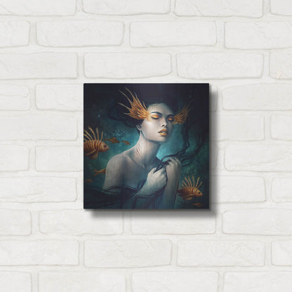 Luxe Metal Art 'Mermaid' by JoJoesArt, Metal Wall Art,12x12