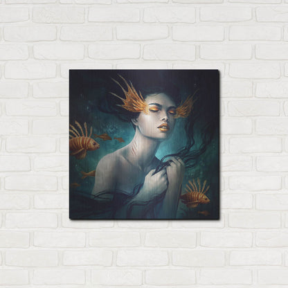 Luxe Metal Art 'Mermaid' by JoJoesArt, Metal Wall Art,24x24