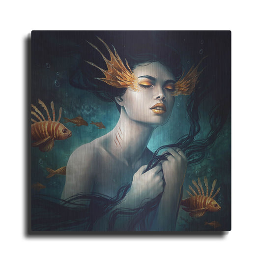 Luxe Metal Art 'Mermaid' by JoJoesArt, Metal Wall Art