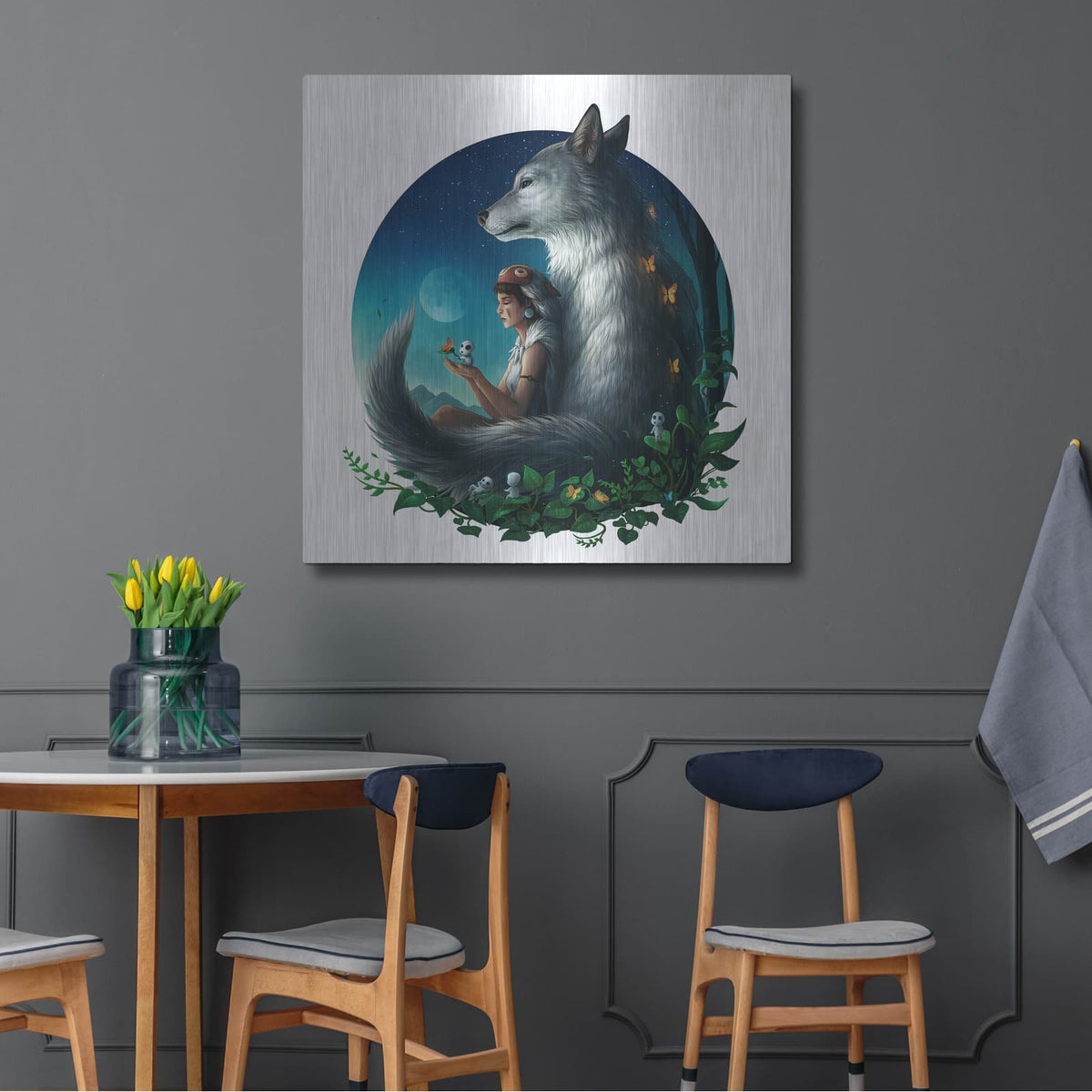 'Mononoke Safe' by JoJoes Art – Metal Wall Art, 36x36 room view