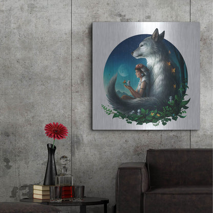 Luxe Metal Art 'Mononoke Safe' by JoJoesArt, Metal Wall Art,36x36