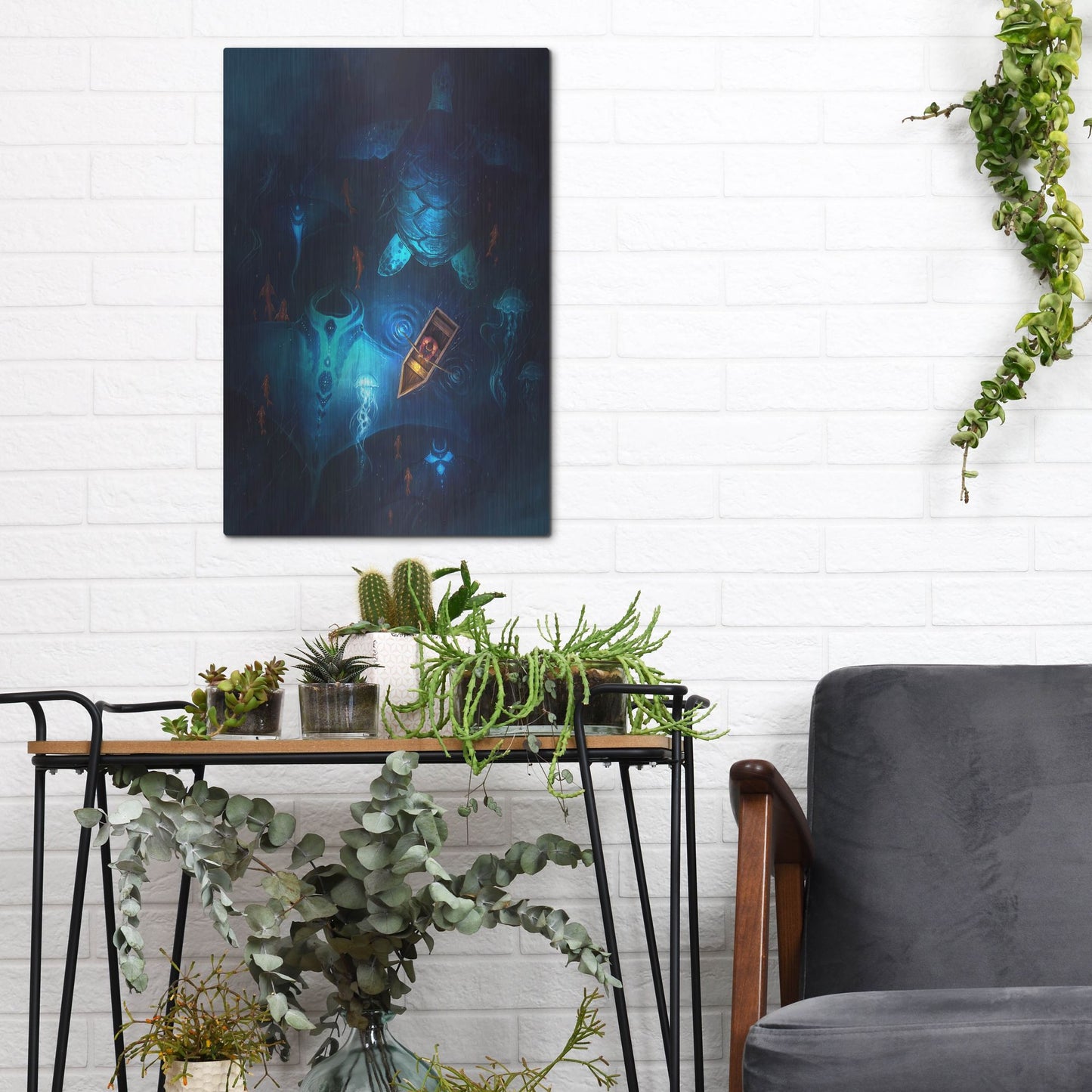 Luxe Metal Art 'Night Fishing' by JoJoesArt, Metal Wall Art,12x16