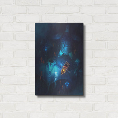 Luxe Metal Art 'Night Fishing' by JoJoesArt, Metal Wall Art,16x24