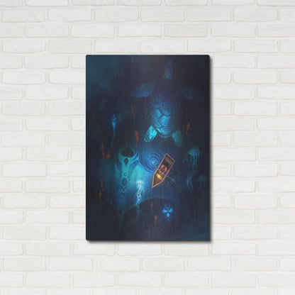 Luxe Metal Art 'Night Fishing' by JoJoesArt, Metal Wall Art,24x36