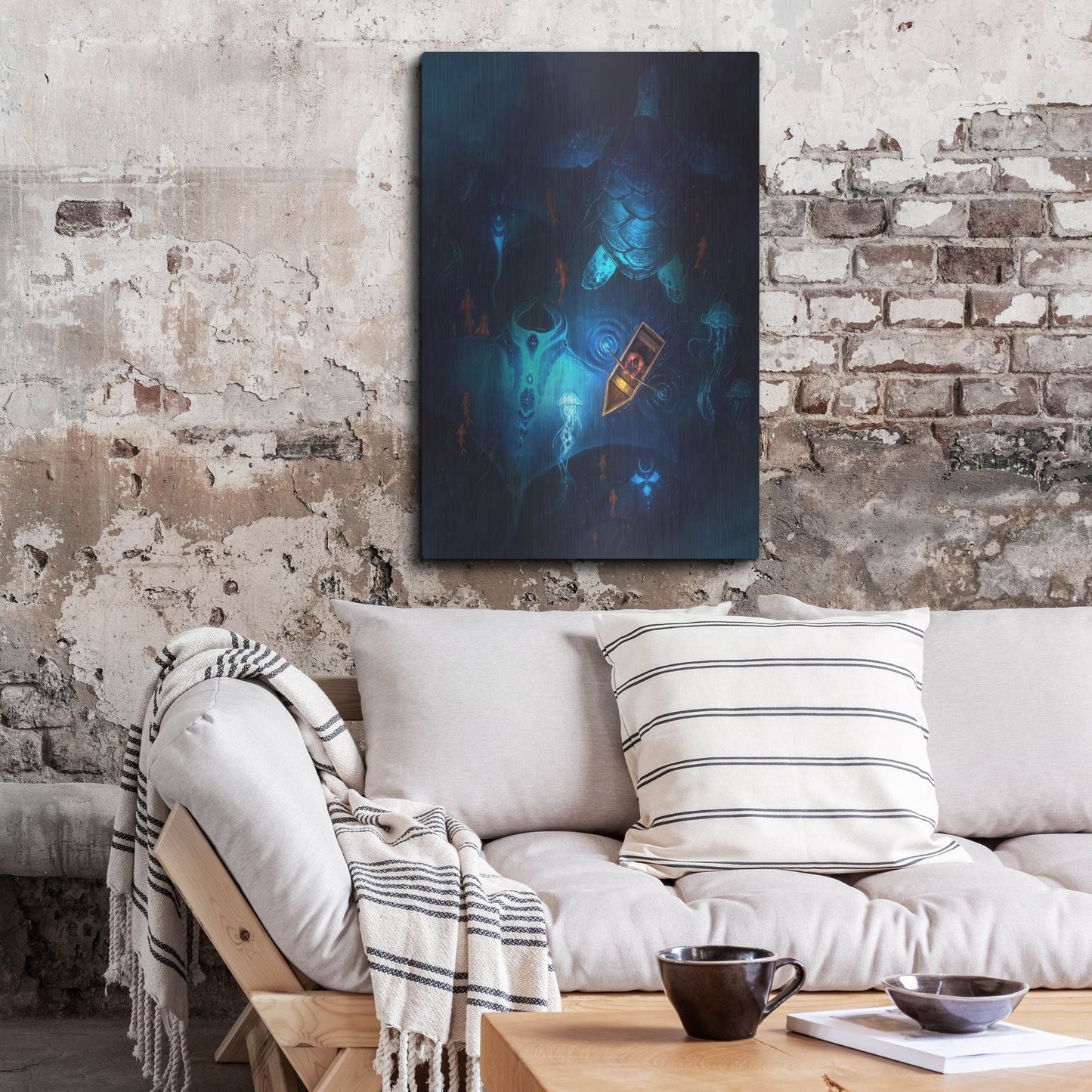 Luxe Metal Art 'Night Fishing' by JoJoesArt, Metal Wall Art,24x36