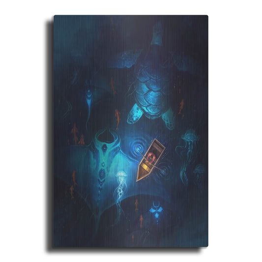 Luxe Metal Art 'Night Fishing' by JoJoesArt, Metal Wall Art