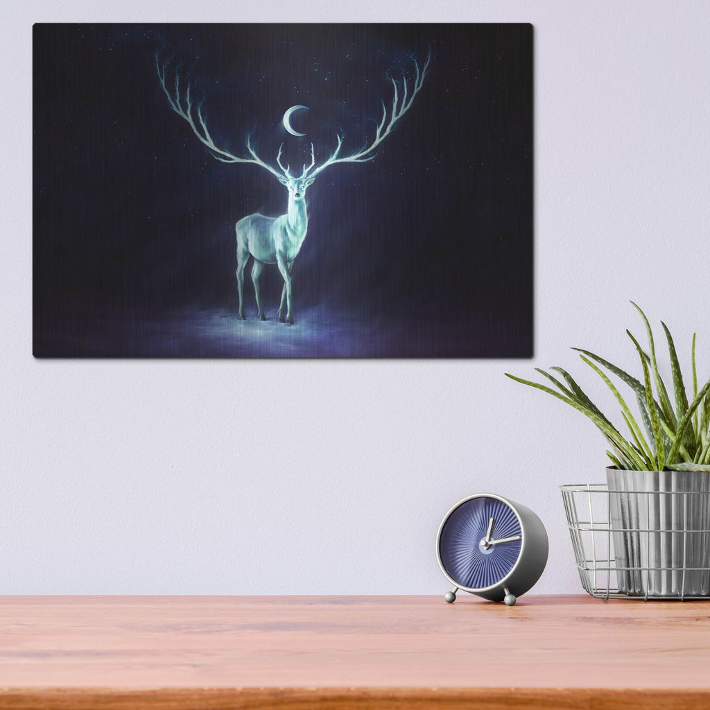 Luxe Metal Art 'Nightbringer' by JoJoesArt, Metal Wall Art,16x12
