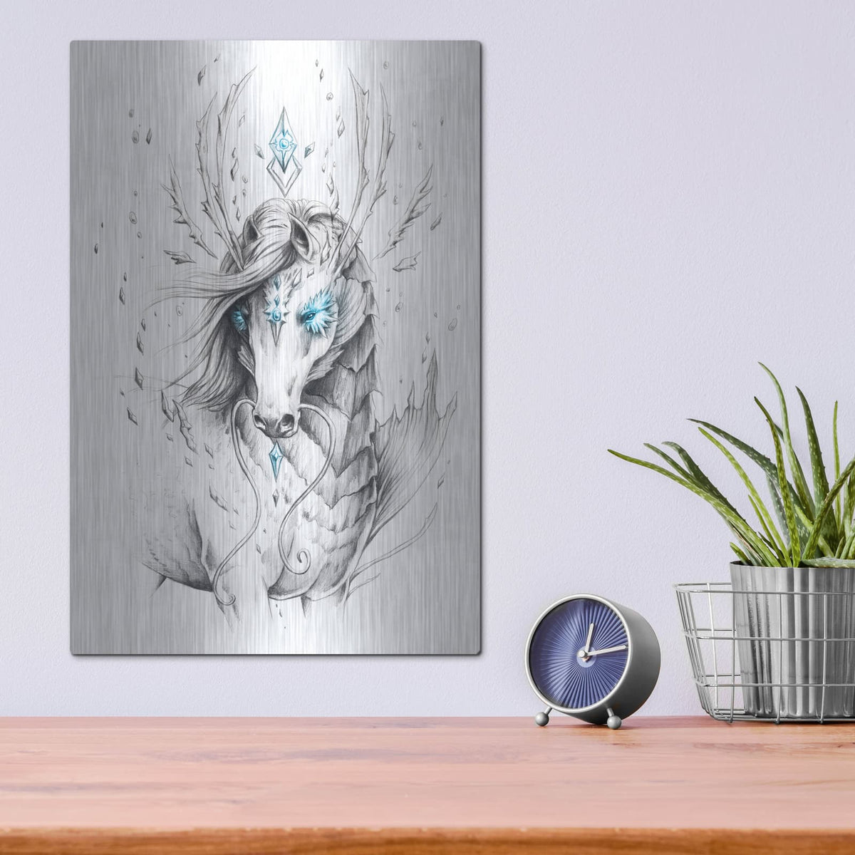 'Sea Horse' by JoJoes Art – Metal Wall Art, 12x16 room view