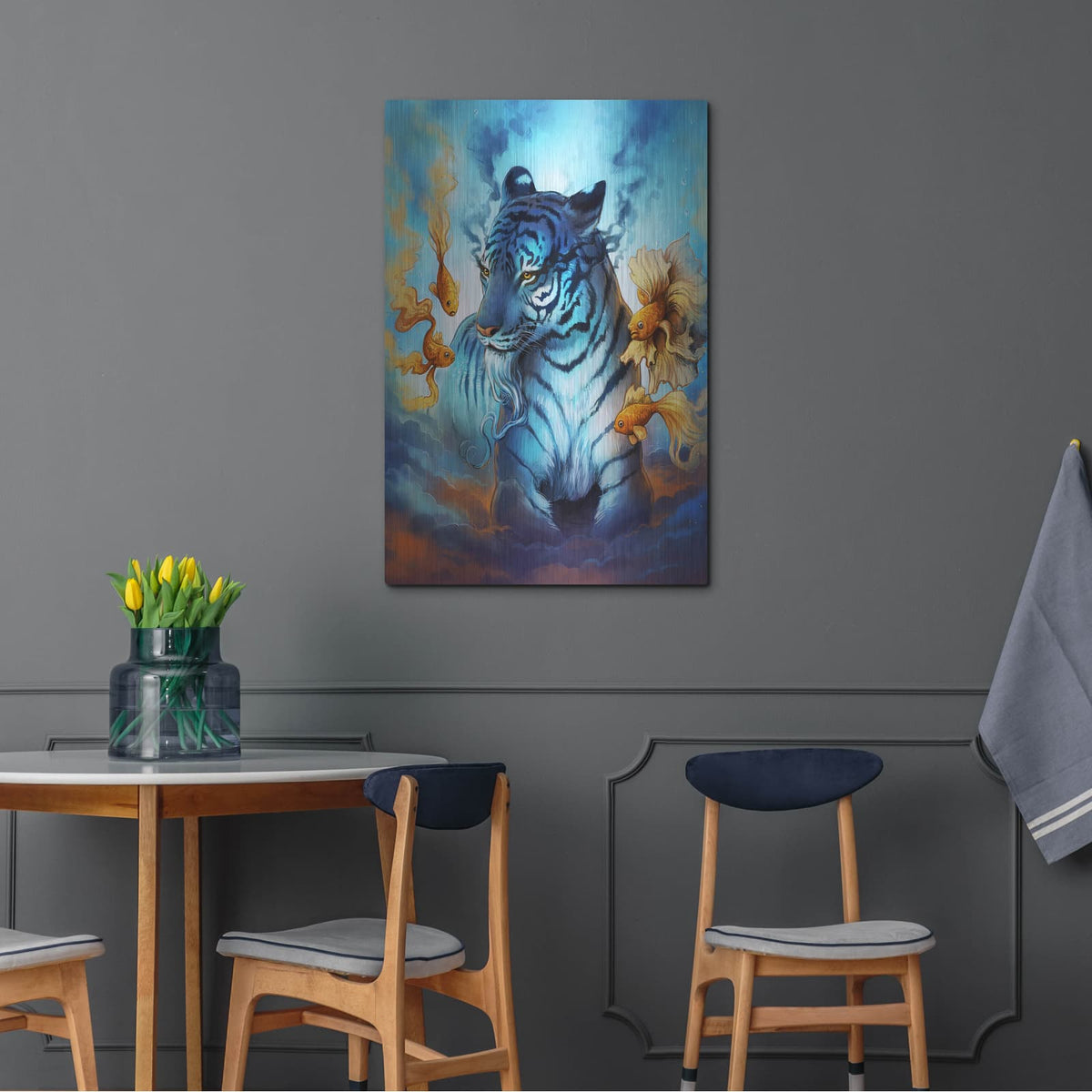 'Tiger Fish' by JoJoes Art – Metal Wall Art, 24x36 room view