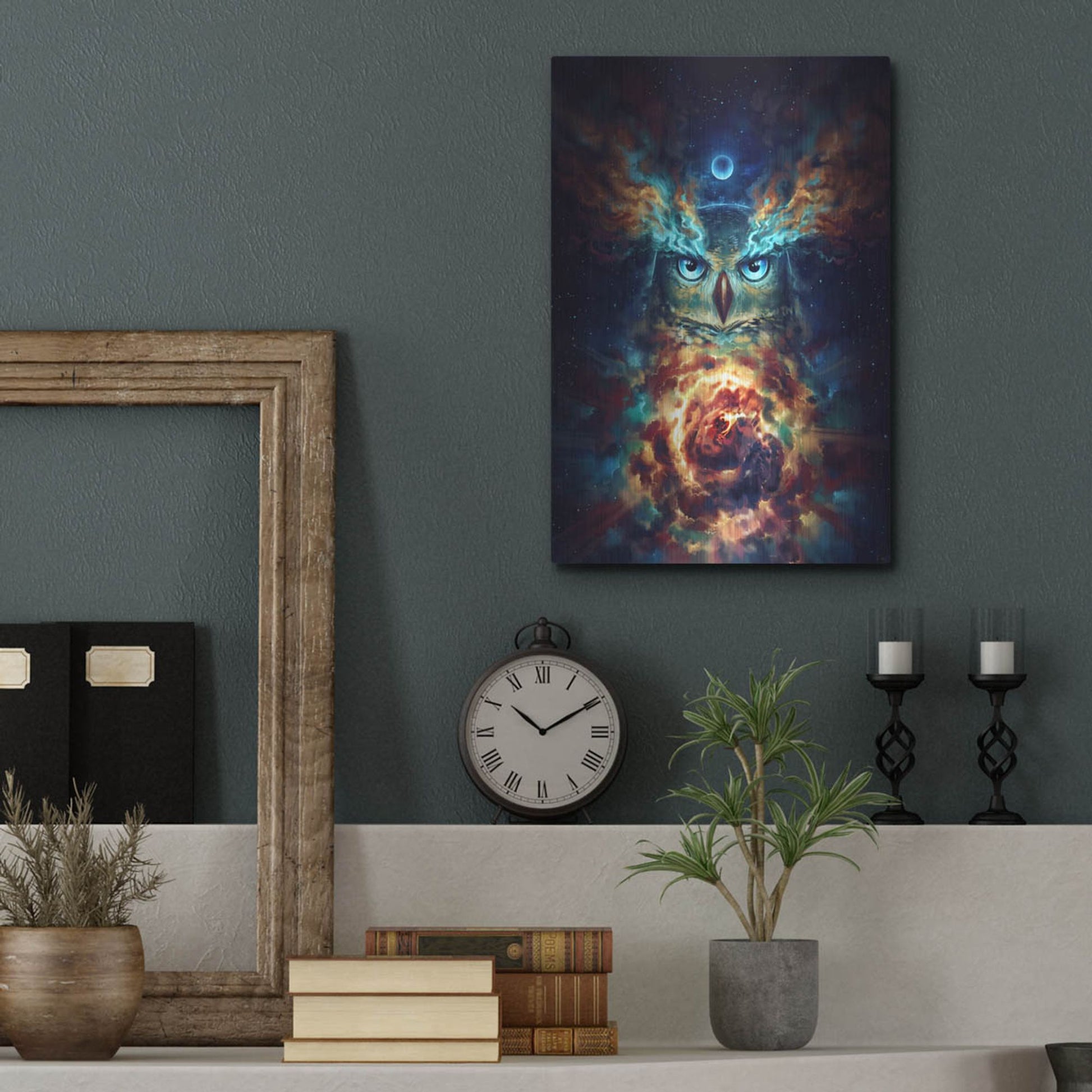 Luxe Metal Art 'Aurowla' by JoJoesArt, Metal Wall Art,12x16