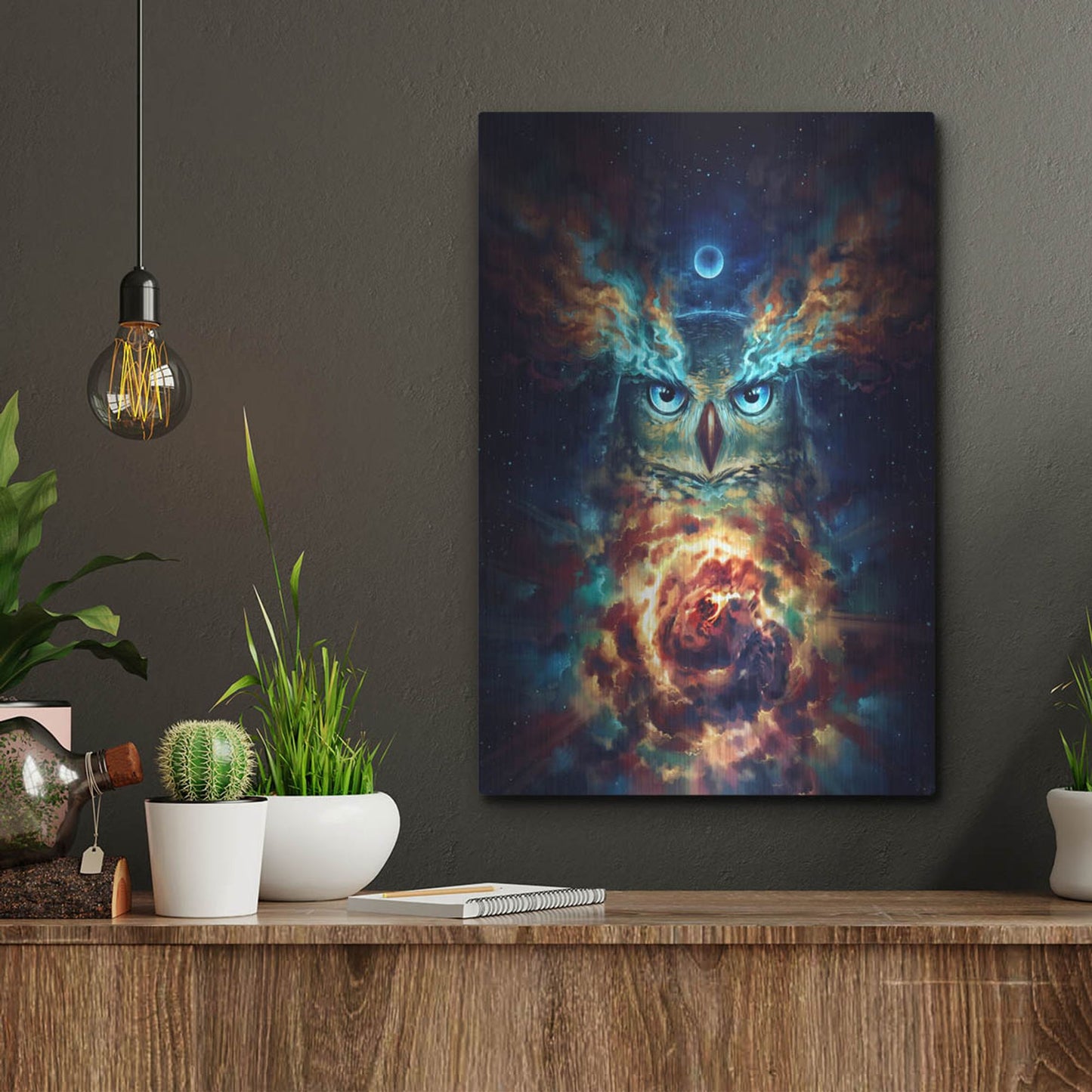 Luxe Metal Art 'Aurowla' by JoJoesArt, Metal Wall Art,12x16