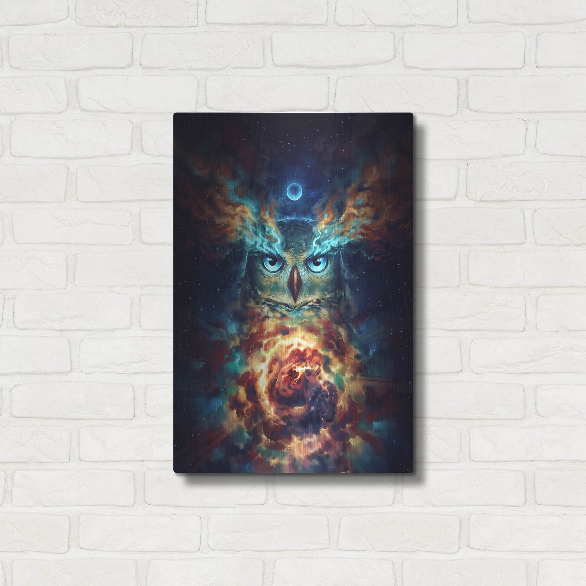 Luxe Metal Art 'Aurowla' by JoJoesArt, Metal Wall Art,16x24