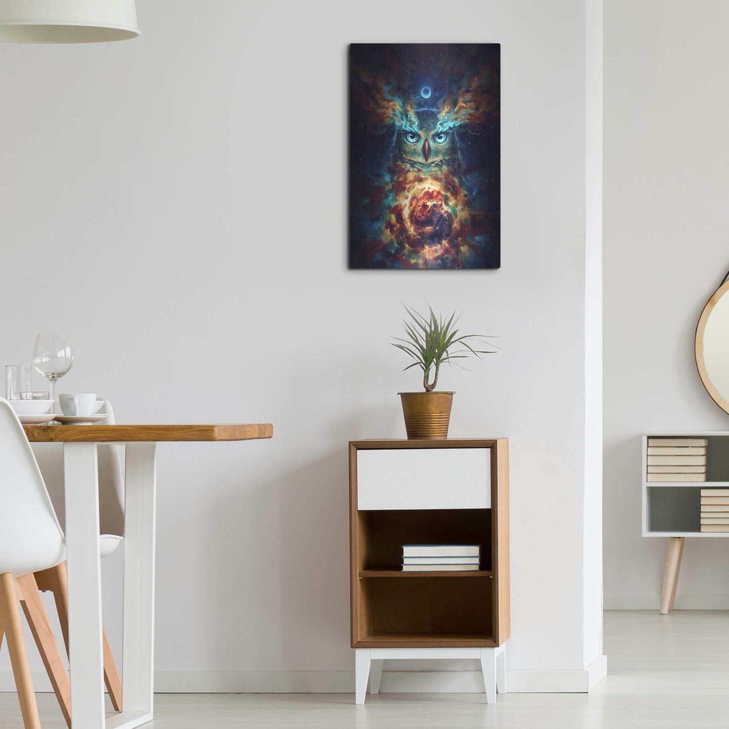 Luxe Metal Art 'Aurowla' by JoJoesArt, Metal Wall Art,16x24