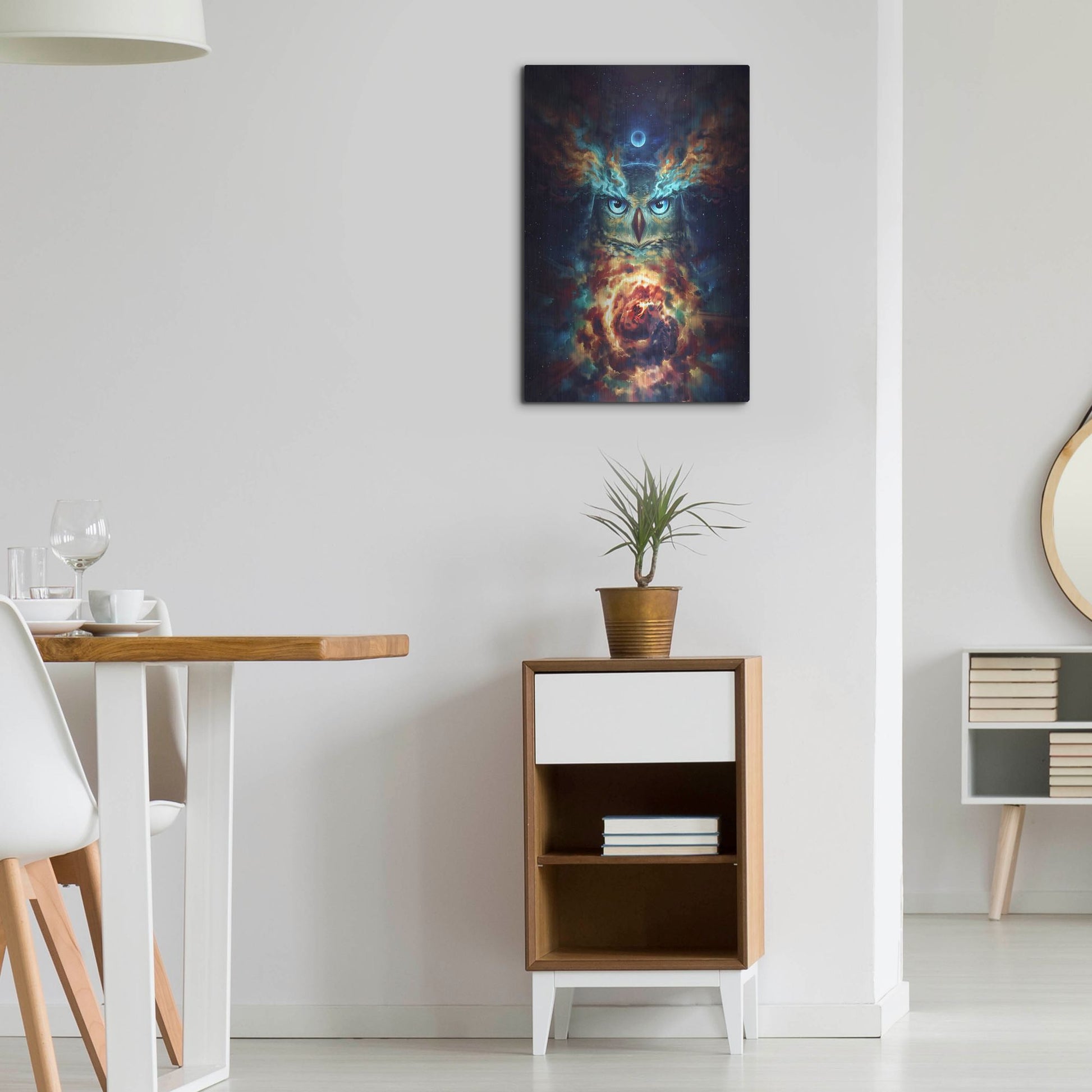 Luxe Metal Art 'Aurowla' by JoJoesArt, Metal Wall Art,16x24