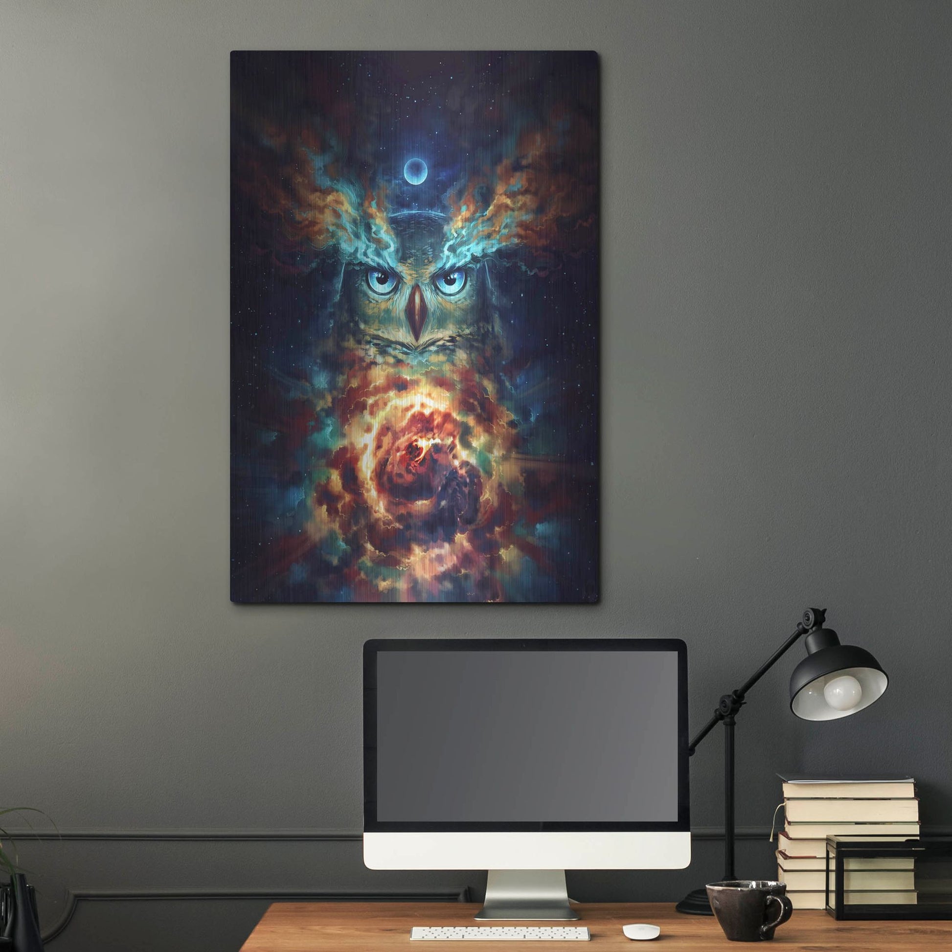 Luxe Metal Art 'Aurowla' by JoJoesArt, Metal Wall Art,24x36