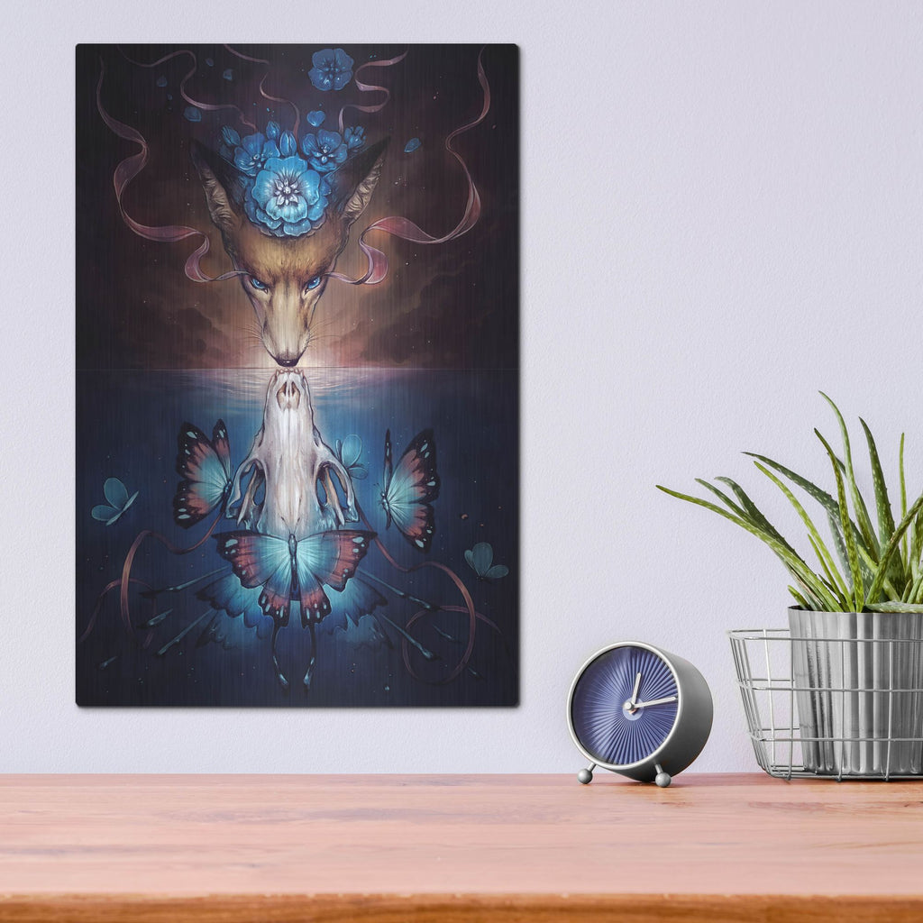 Luxe Metal Art 'Beautiful Death Colored' by JoJoesArt, Metal Wall Art,12x16