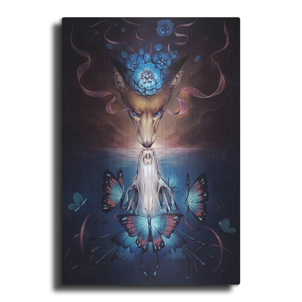 Luxe Metal Art 'Beautiful Death Colored' by JoJoesArt, Metal Wall Art