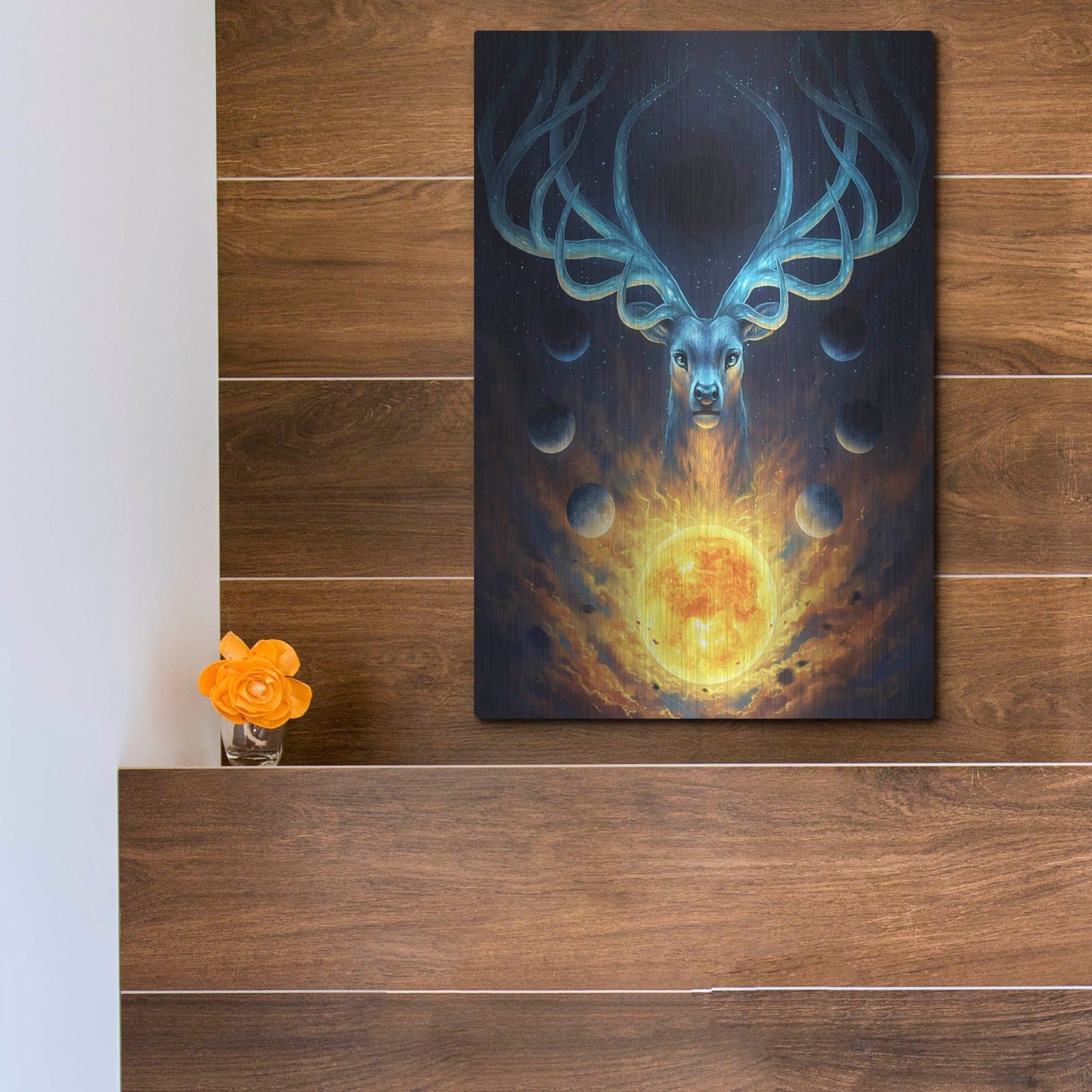 Luxe Metal Art 'Celestial' by JoJoesArt, Metal Wall Art,12x16