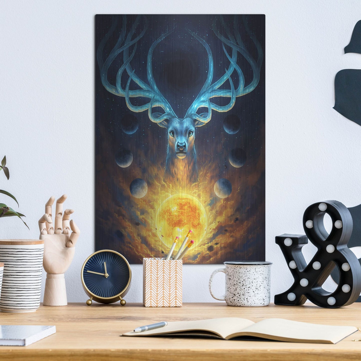 Luxe Metal Art 'Celestial' by JoJoesArt, Metal Wall Art,12x16