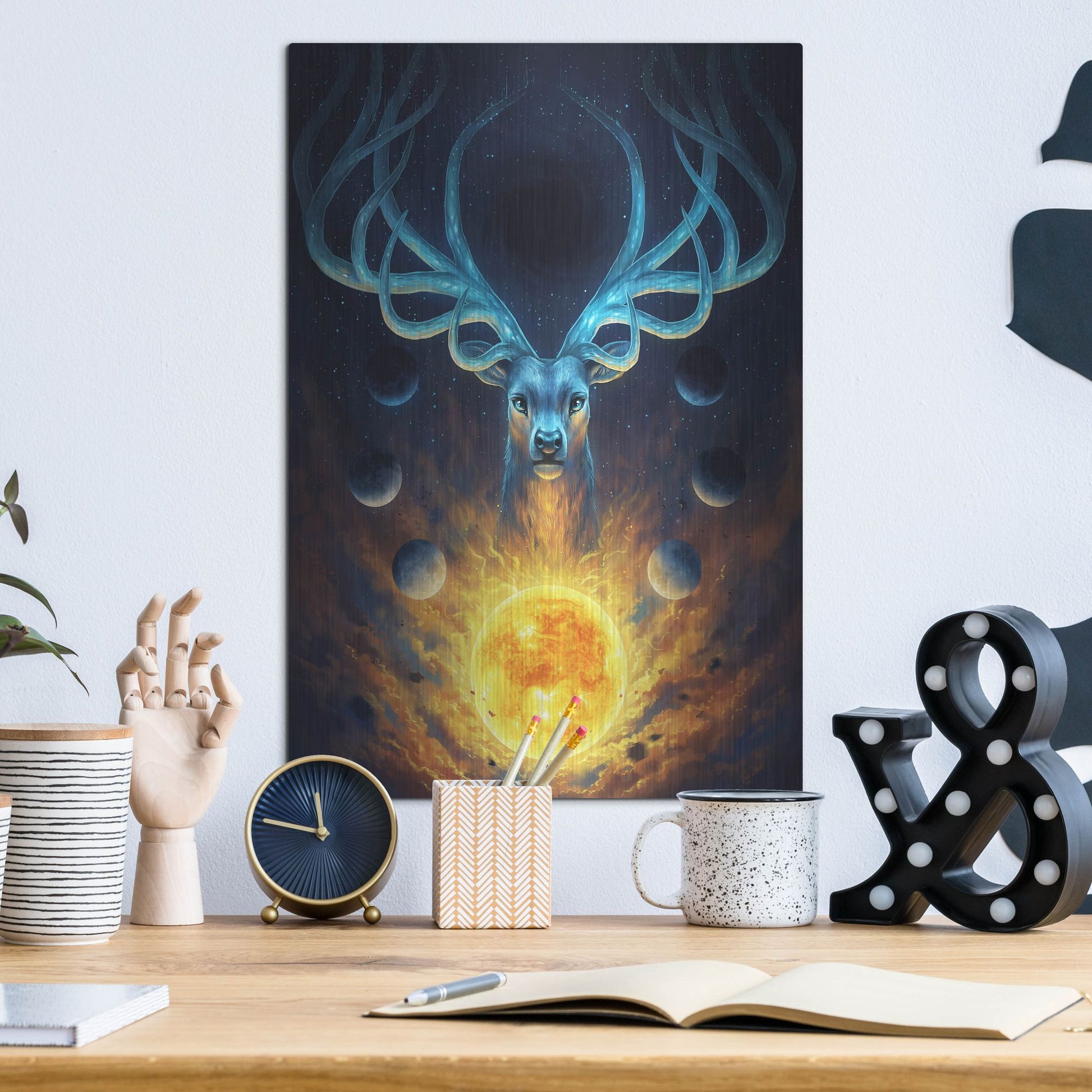 Luxe Metal Art 'Celestial' by JoJoesArt, Metal Wall Art,12x16