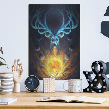 Luxe Metal Art 'Celestial' by JoJoesArt, Metal Wall Art,12x16