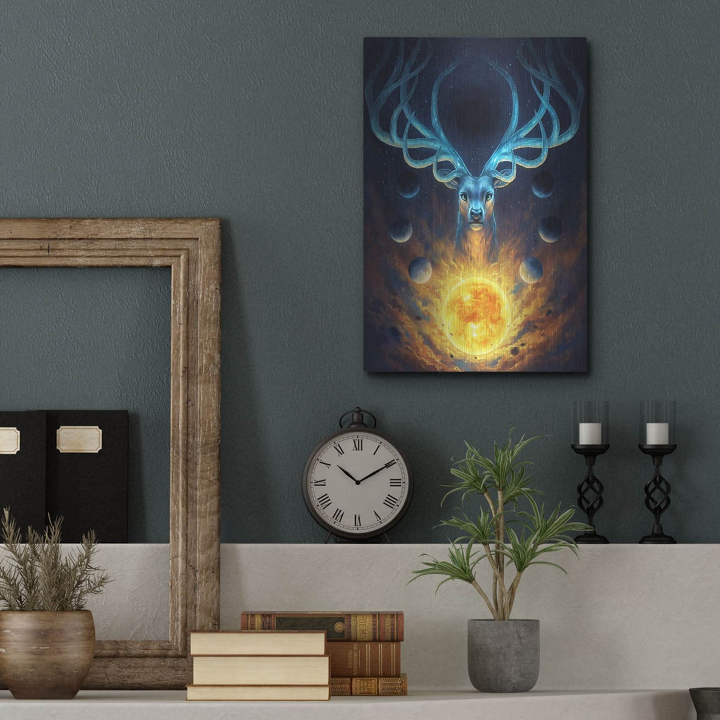 Luxe Metal Art 'Celestial' by JoJoesArt, Metal Wall Art,12x16