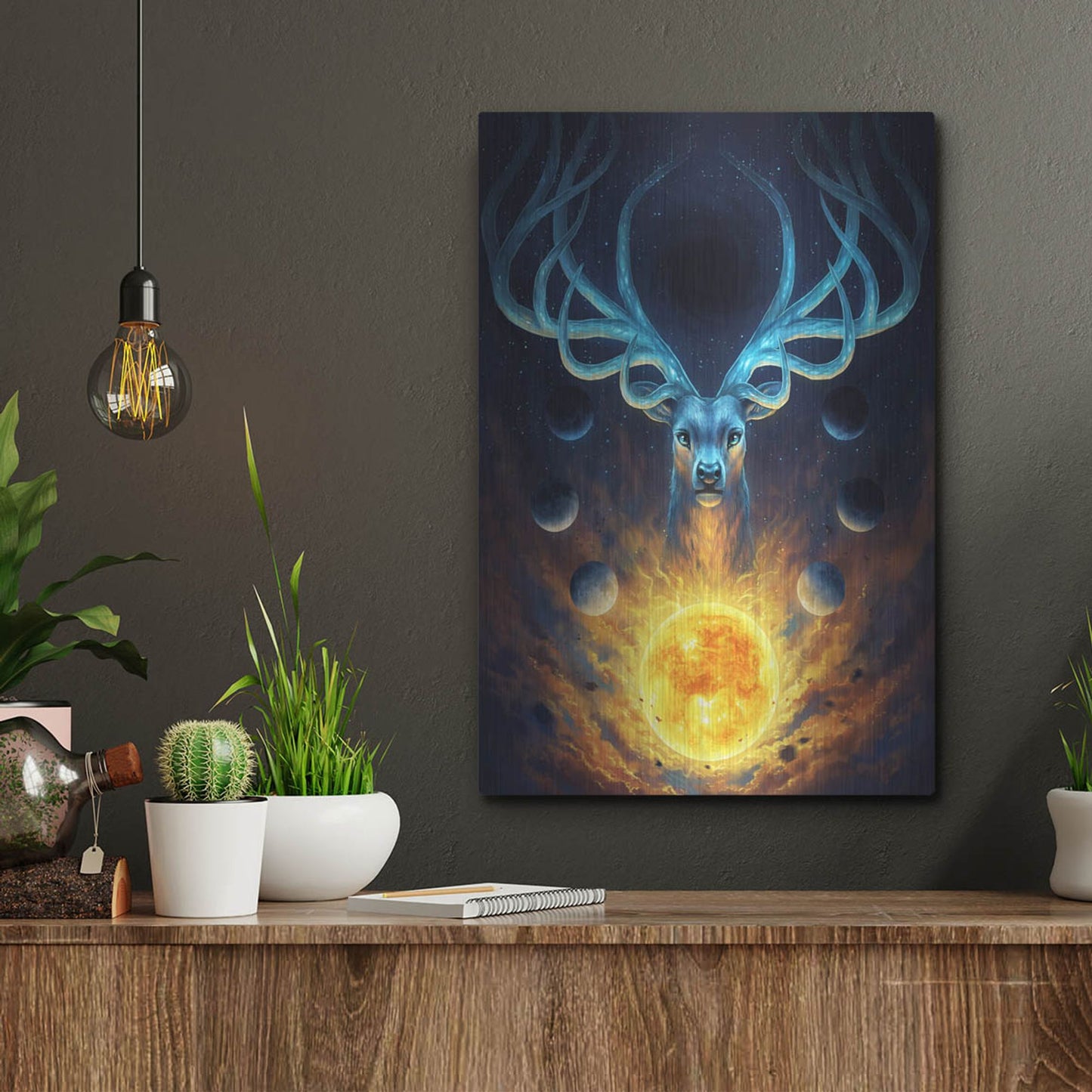 Luxe Metal Art 'Celestial' by JoJoesArt, Metal Wall Art,12x16